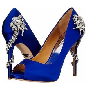Badgley Mischka - Royal Iris Blue Satin Pumps